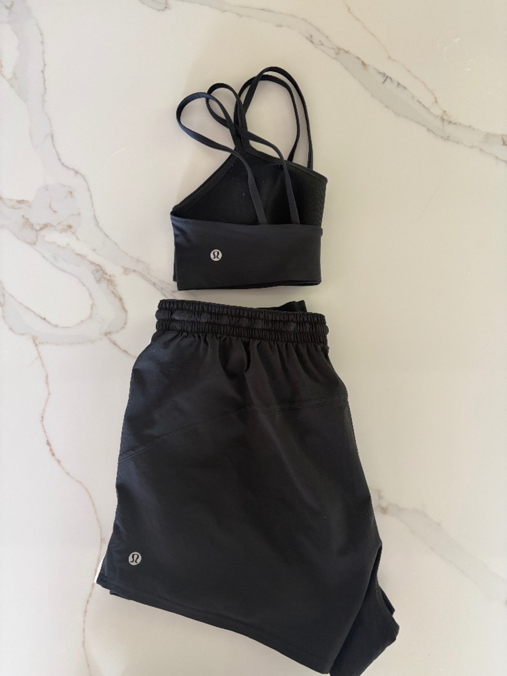 lululemon short and bra set